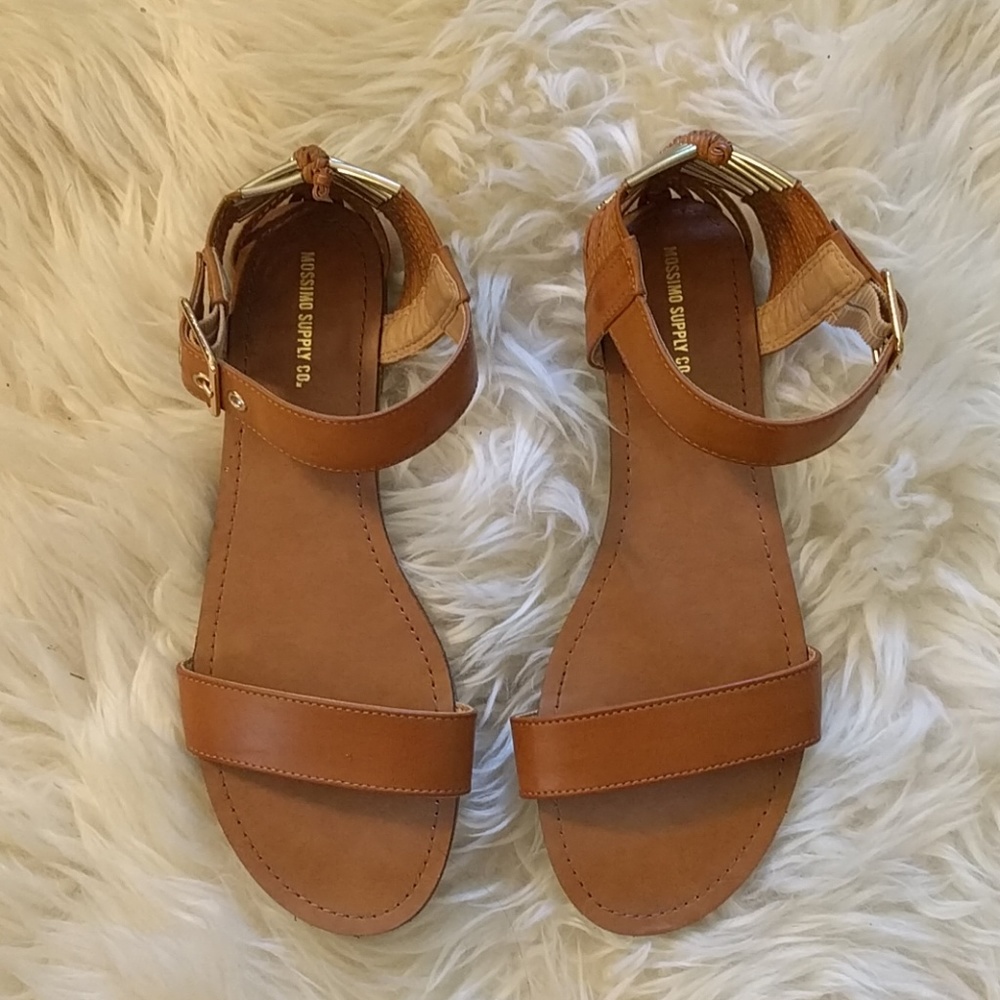 Brown and gold sandals